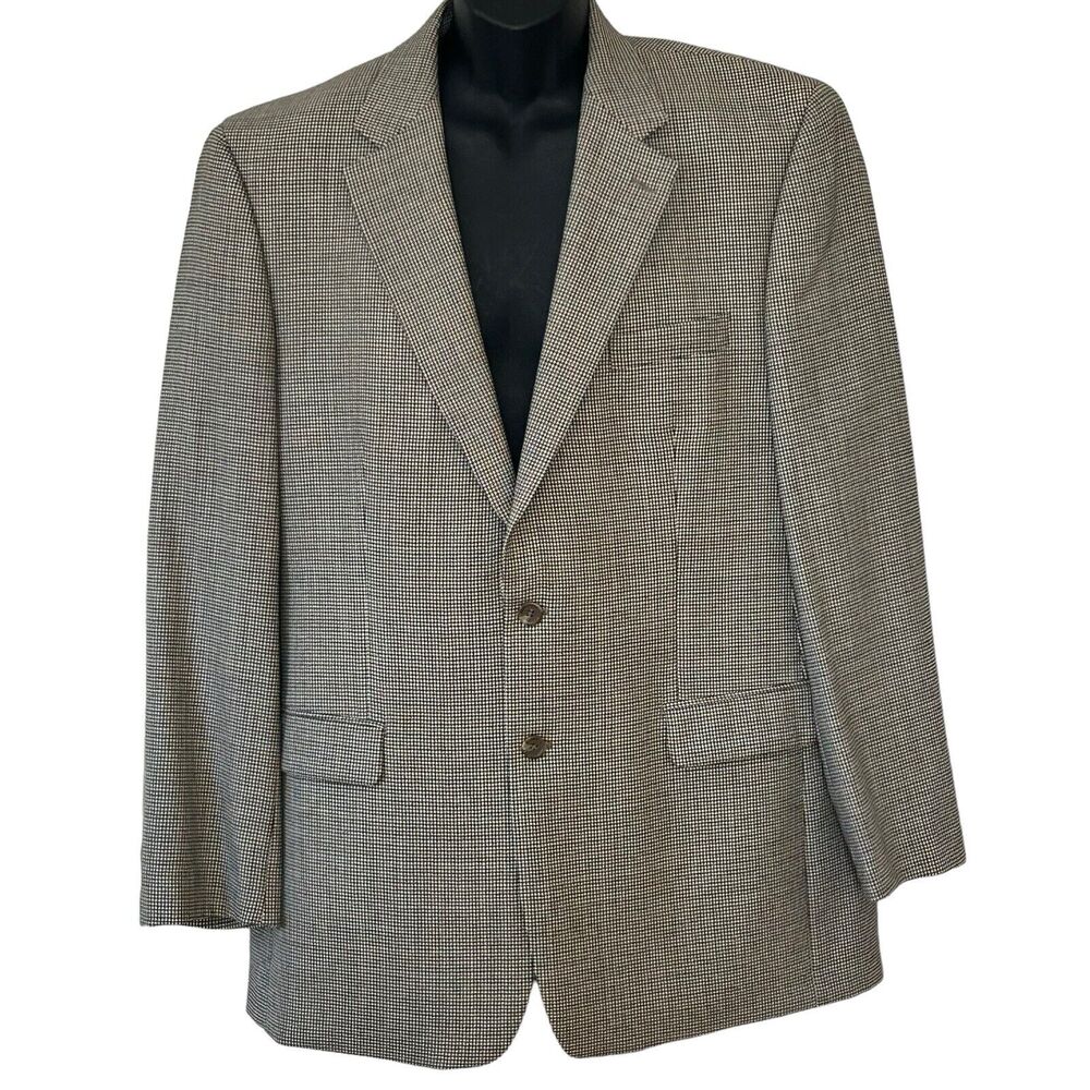 Lauren Ralph Lauren Men's Wool Blazer Size 44L Houndstooth Jacket Sport Coat